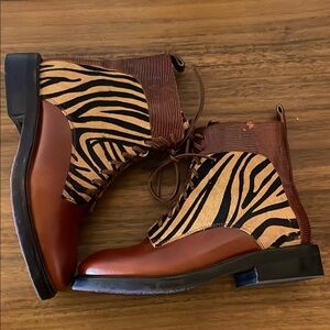 Jeffrey Campbell ▪️Fischer Zebra Calf Hair Boots Size 7
